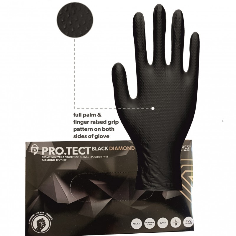 PRO.TECT Black Diamond HD Nitrile Защитни ръкавици за еднократна употреба | Нови Продукти