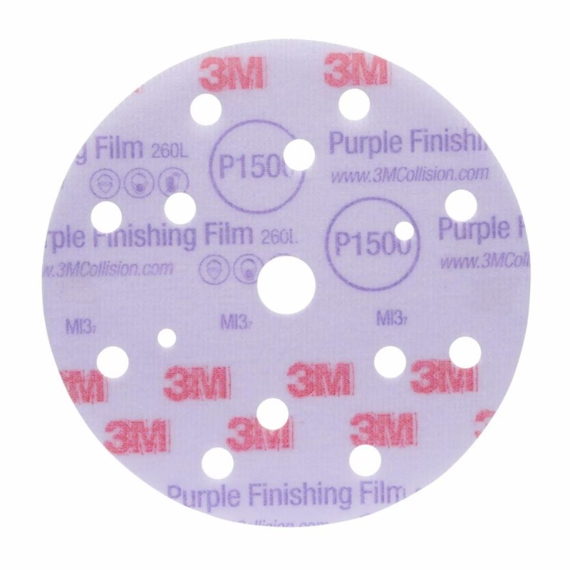 3M™ 260L Purple Finishing Film Hookit™ Диск 150мм с 15 отвора | Автомобилна промишленост